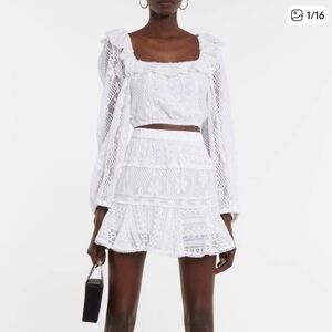 LoveShackFancy White Lace Dorabella Shirt